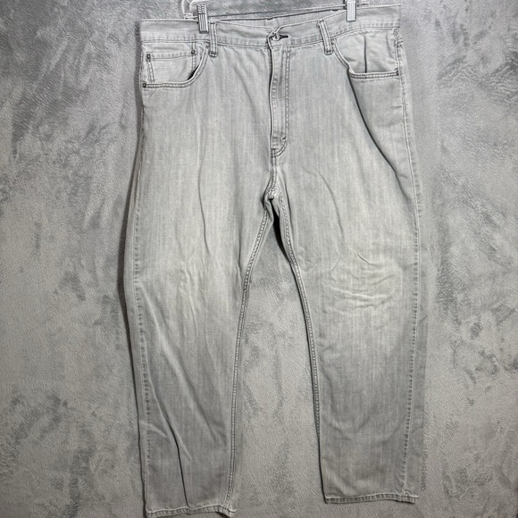 Levis 505 Straight Fit Jeans Men's Size 40x32(38x31) Gray Zip Fly - Picture 2 of 9